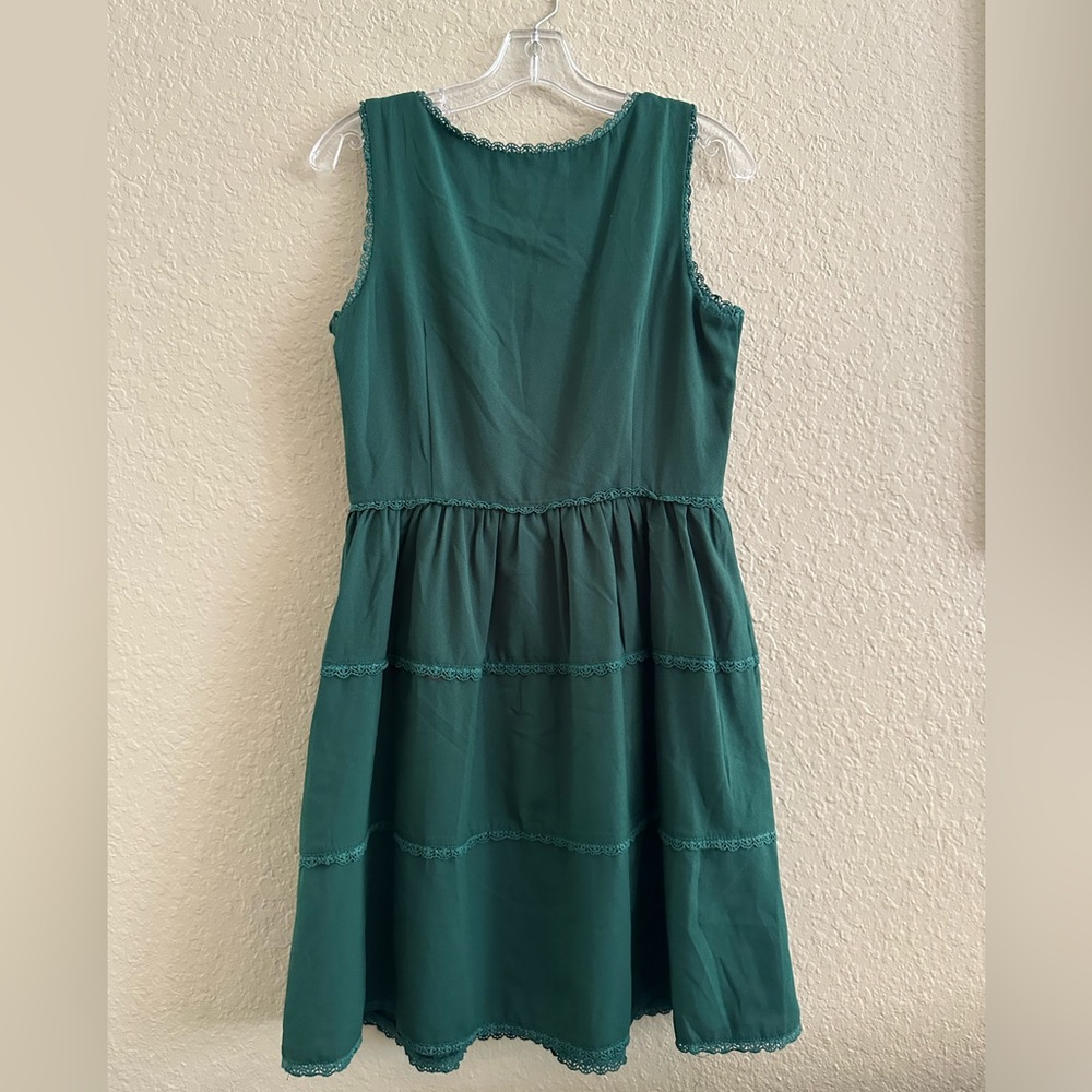 Doe & Rae Green Dress L - Picture 2 of 4